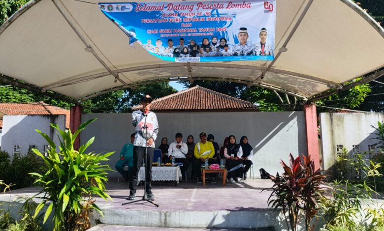 Acara pembukaan HUT PGRI Cabang kec. Jambe Berlangsung Meriah